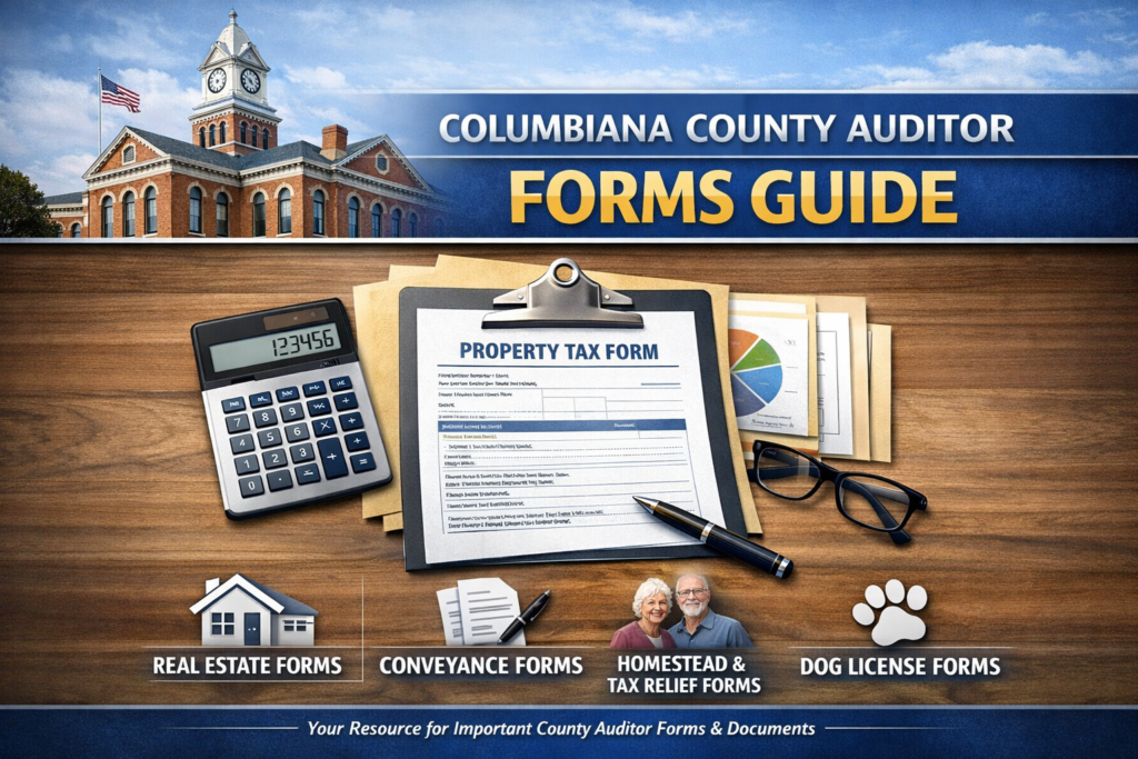 Official property tax forms and applications for Columbiana County Auditor including Homestead Exemption and CAUV.