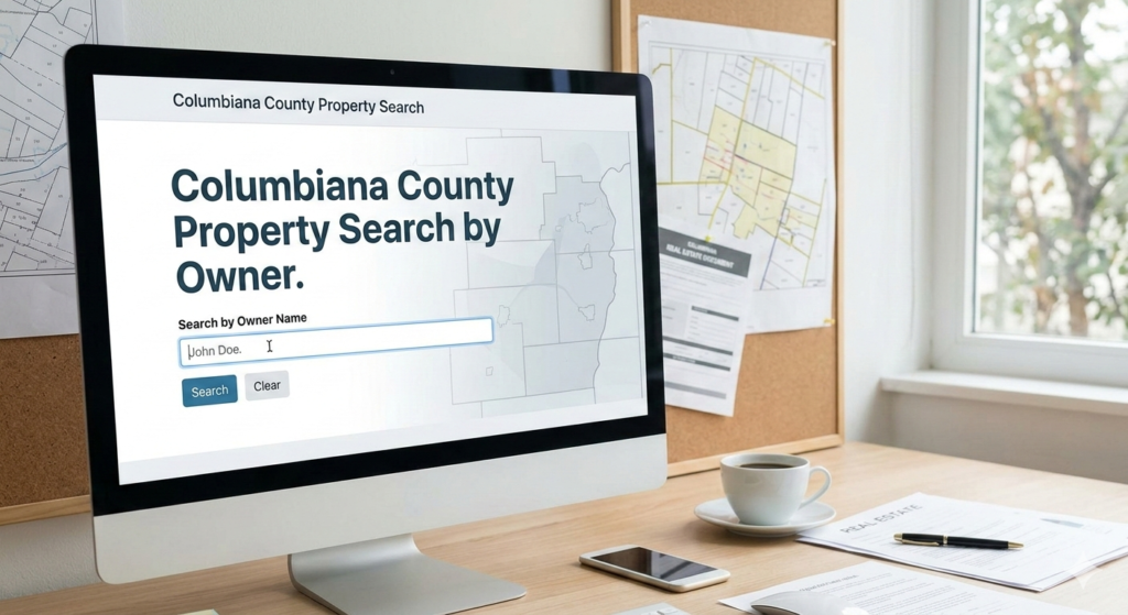 Search for property owner names and tax records using the Columbiana County Auditor online portal.